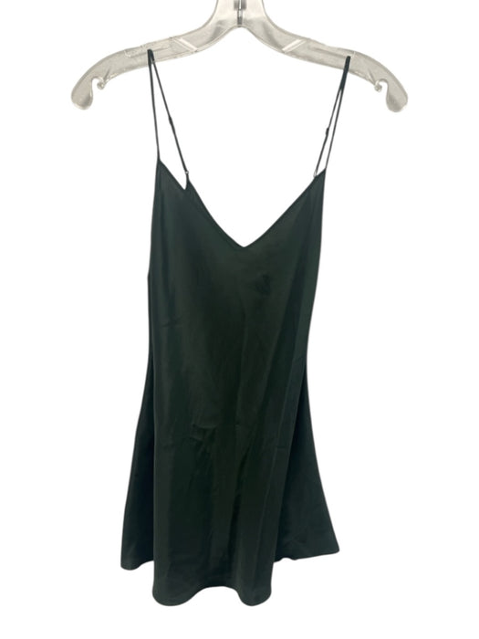 Beautiful People Size S Dark Green Silk Spaghetti Strap V Neck Tank Top Dark Green / S