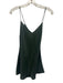 Beautiful People Size S Dark Green Silk Spaghetti Strap V Neck Tank Top Dark Green / S