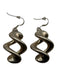 Silver 925 Silver Drop Spiral Chunky Earrings Silver