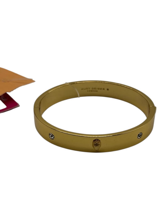 Kurt Geiger Gold & Clear Metal Crystal bird embellishment Hinge Closure Bracelet Gold & Clear