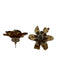 Lele Sadoughi Brown, Gold, Clear Acetate Crystal Flower Spotted Earrings Brown, Gold, Clear