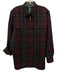 Lauren Ralph Lauren Size L Burgundy & Teal Wool Front Zip Plaid Jacket Burgundy & Teal / L