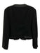 Moschino Size 12 Black Triacetate Zippers Bow Applique Long Sleeve Jacket Black / 12