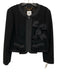 Moschino Size 12 Black Triacetate Zippers Bow Applique Long Sleeve Jacket Black / 12