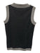 d Size M Black & Gray Merino Wool Ribbed Floral Applique Sleeveless Top Black & Gray / M