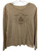 Lauren Jeans Co. Size S Beige Cotton Beaded Embroidered Long Sleeve Top Beige / S