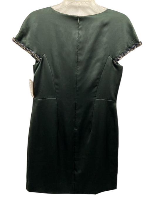 Fiori Di Zucca Size 10 Forrest Green Silk Back Zip Beaded Design Dress Forrest Green / 10