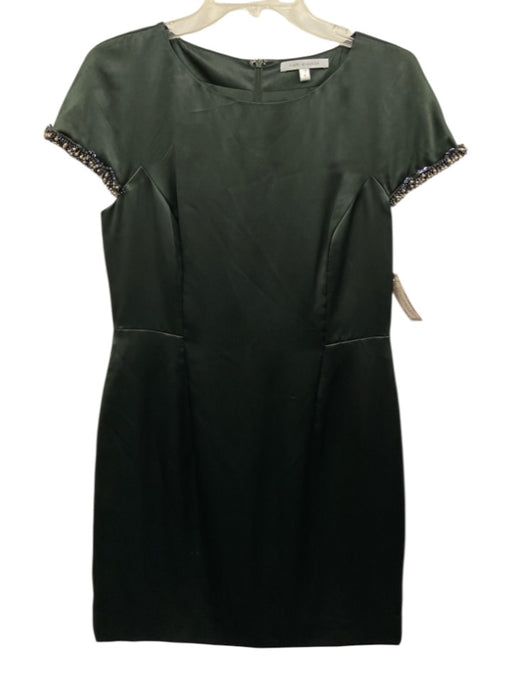 Fiori Di Zucca Size 10 Forrest Green Silk Back Zip Beaded Design Dress Forrest Green / 10