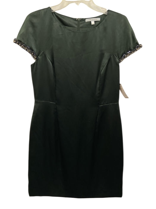 Fiori Di Zucca Size 10 Forrest Green Silk Back Zip Beaded Design Dress Forrest Green / 10