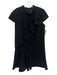 Paule Ka Size 44 Black Triacetate Ruffle Detail Cap Sleeve Dress Black / 44