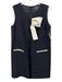 Paule Ka Size 44 Black & White Triacetate Back Zip Bow Detail Sleeveless Dress Black & White / 44