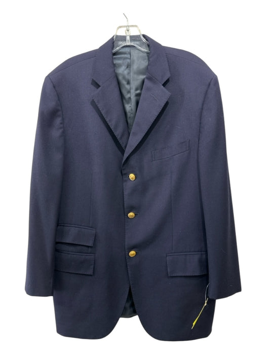 Polo Navy Wool Solid 3 button Men's Blazer 40