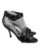 Manolo Blahnik Shoe Size 37 Black Leather Embossed Criss Cross Ankle Strap Pumps Black / 37
