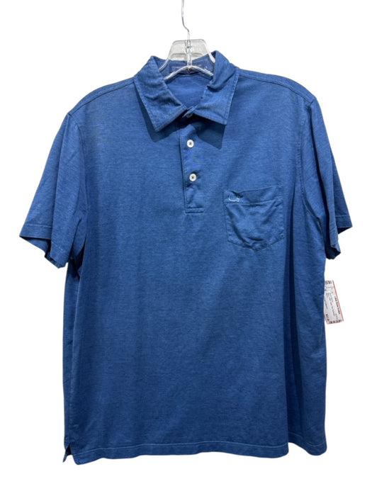 Clubhouse Collection Size S Blue Cotton Solid Polo Men's Short Sleeve Blue / S