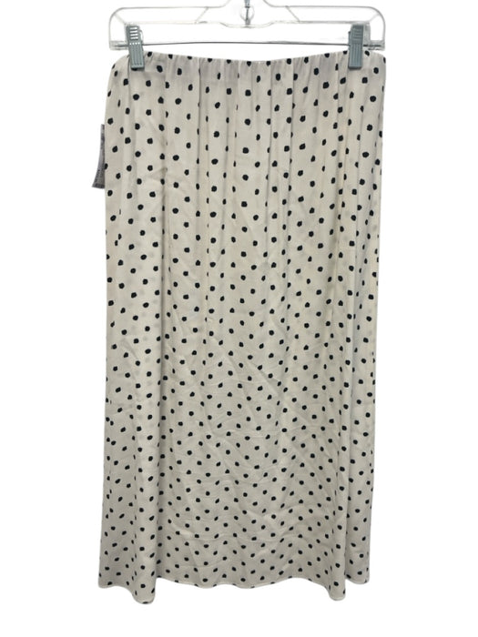 Jenni Kayne Size M/S White & Black Viscose Elastic Waistband Polka Dot Skirt Set White & Black / M/S