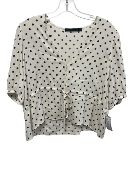 Jenni Kayne Size M/S White & Black Viscose Elastic Waistband Polka Dot Skirt Set White & Black / M/S