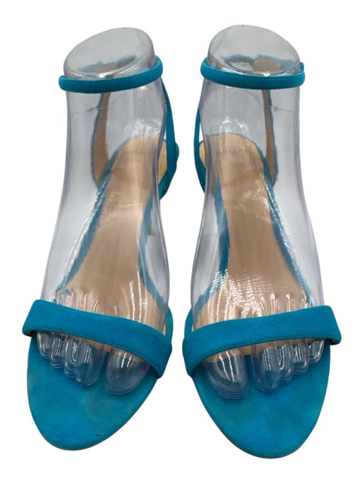 Alexandre Birman Shoe Size 38.5 Blue Leather Upper Suede Ankle Buckle Sandals Blue / 38.5