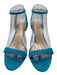 Alexandre Birman Shoe Size 38.5 Blue Leather Upper Suede Ankle Buckle Sandals Blue / 38.5