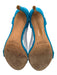 Alexandre Birman Shoe Size 38.5 Blue Leather Upper Suede Ankle Buckle Sandals Blue / 38.5