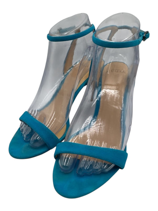 Alexandre Birman Shoe Size 38.5 Blue Leather Upper Suede Ankle Buckle Sandals Blue / 38.5