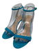 Alexandre Birman Shoe Size 38.5 Blue Leather Upper Suede Ankle Buckle Sandals Blue / 38.5