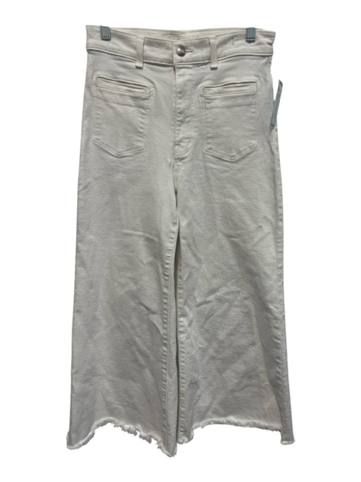 Madewell Size 27 White Cotton Blend Raw Edge slit pockets Crop Flare Jeans White / 27