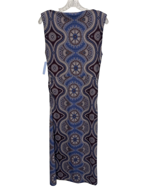 Hill House Size M Blue, Brown, White Polyester Blend Mandala Shoulder Pads Dress Blue, Brown, White / M