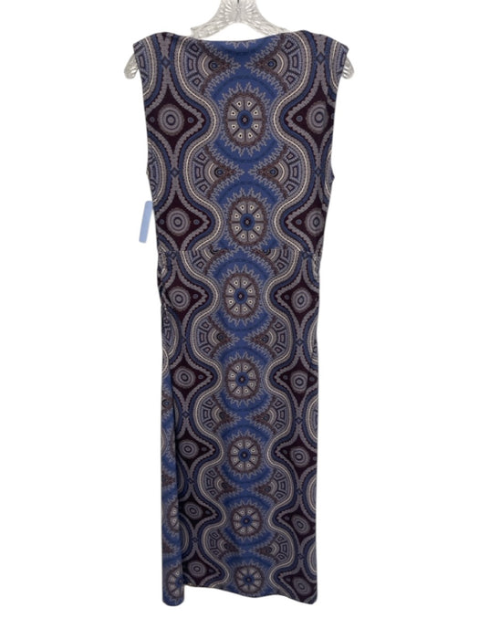 Hill House Size M Blue, Brown, White Polyester Blend Mandala Shoulder Pads Dress Blue, Brown, White / M