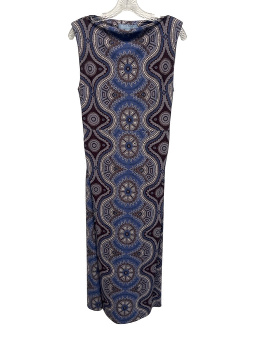 Hill House Size M Blue, Brown, White Polyester Blend Mandala Shoulder Pads Dress Blue, Brown, White / M
