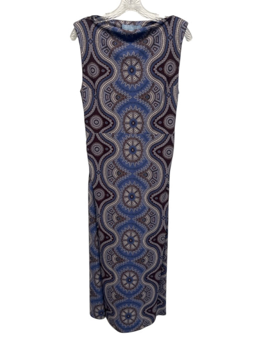 Hill House Size M Blue, Brown, White Polyester Blend Mandala Shoulder Pads Dress Blue, Brown, White / M