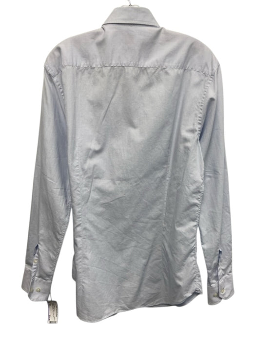 Armani Size 16.5 Light blue Cotton Micro Button Up Men's Long Sleeve Shirt Light blue / 16.5