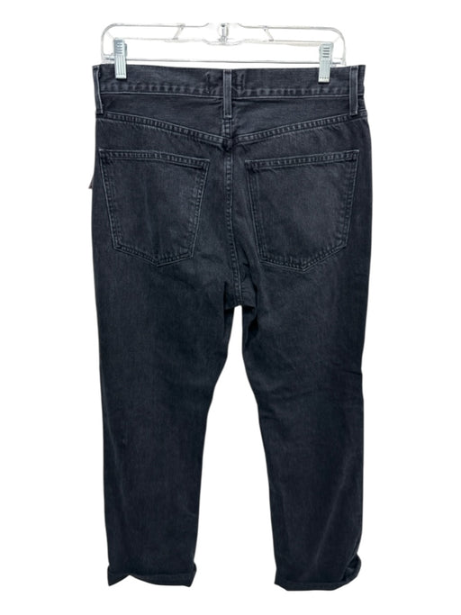 Agolde Size 29 Black Cotton Denim High Rise Button Fly Distressed Jeans Black / 29