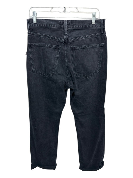 Agolde Size 29 Black Cotton Denim High Rise Button Fly Distressed Jeans Black / 29