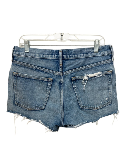 Agolde Size 29 Medium Wash Cotton Denim Button Fly Cut Off distressed Shorts Medium Wash / 29
