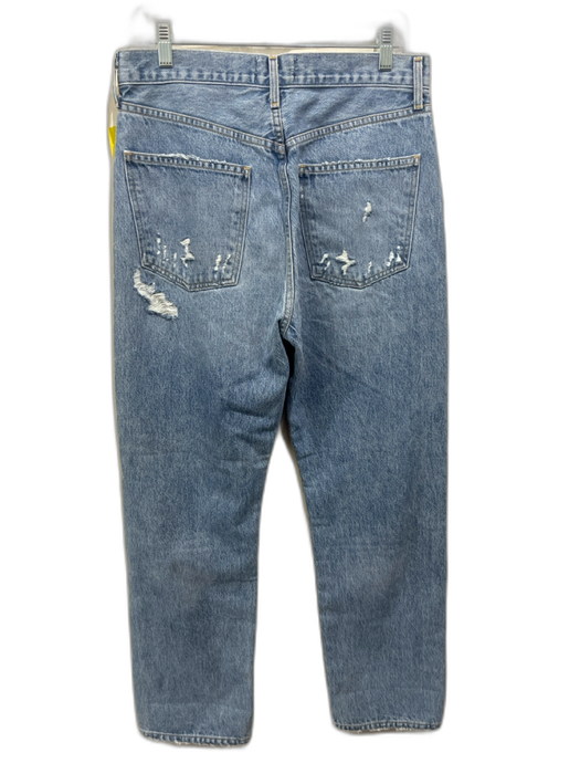 Agolde Size 28 Light Wash Cotton Denim Mid Rise Distressed Tapered Jeans Light Wash / 28