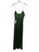 Retrofete Size Small Green Spaghetti Strap Pleated Shimmer Side Slit Gown Green / Small