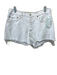 Agolde Size 30 White Cotton Denim Button Fly Distressed Frayed Detail Shorts White / 30