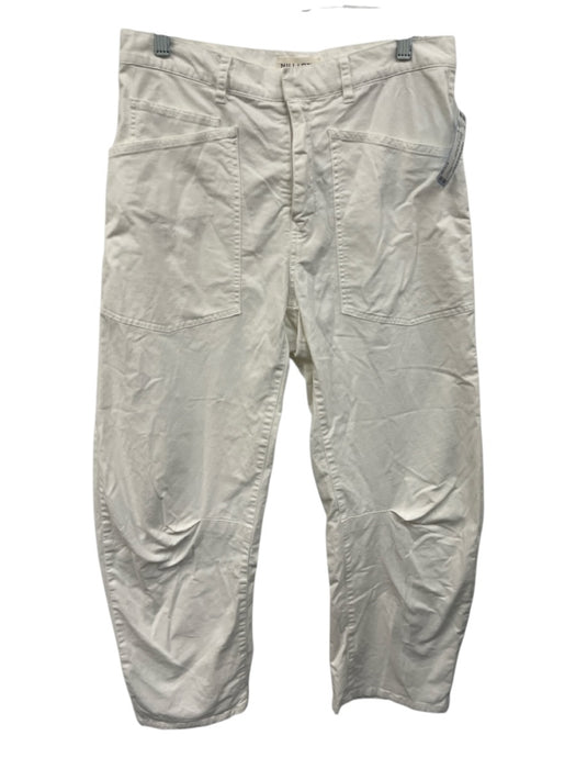 Nili Lotan Size 2 White Cotton Mid Rise Cargo Pockets Barrel Leg Pants White / 2