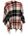 Banana Republic Black, White, Red Fringe Hem Plaid Open Shawl Black, White, Red