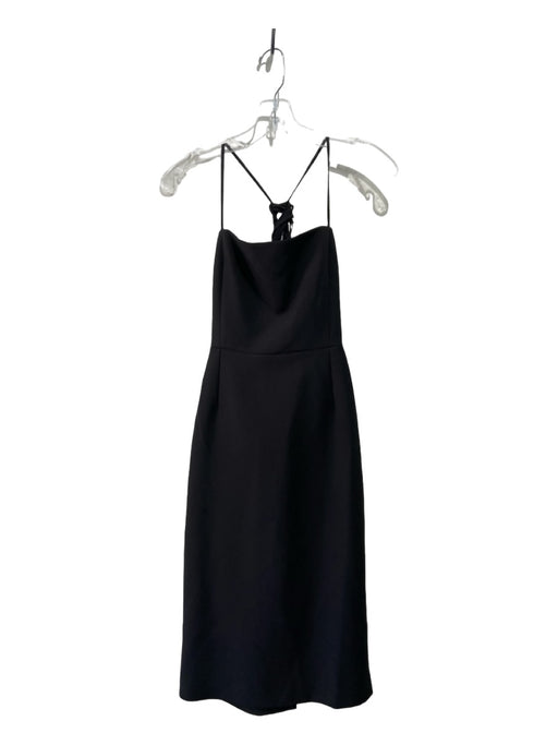 BCBG Maxazria Size 6 Black Polyester Blend Spaghetti Strap Lace Up sides Dress Black / 6