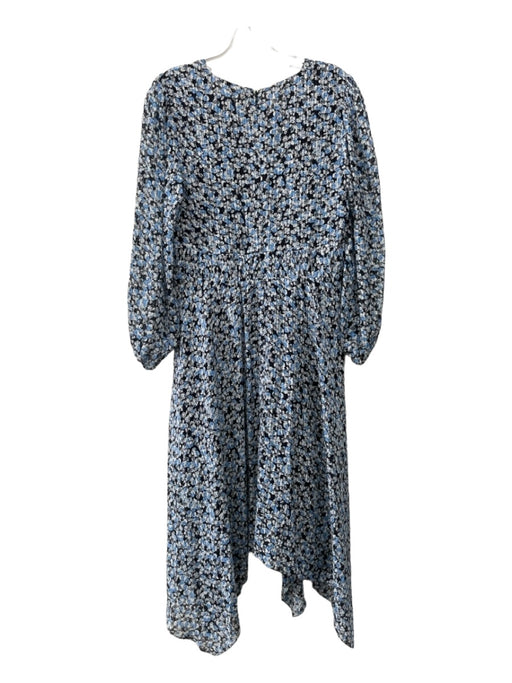 Nordstrom Size 6 Blue & Multi Silk Floral Back Zip Dress Blue & Multi / 6