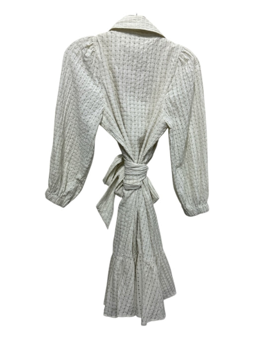Rails Size S Cream Cotton & Polyester Wrap Textured Seersucker Dress Cream / S
