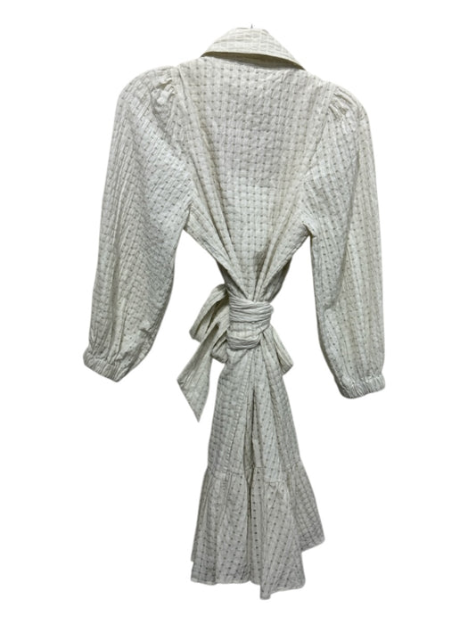 Rails Size S Cream Cotton & Polyester Wrap Textured Seersucker Dress Cream / S