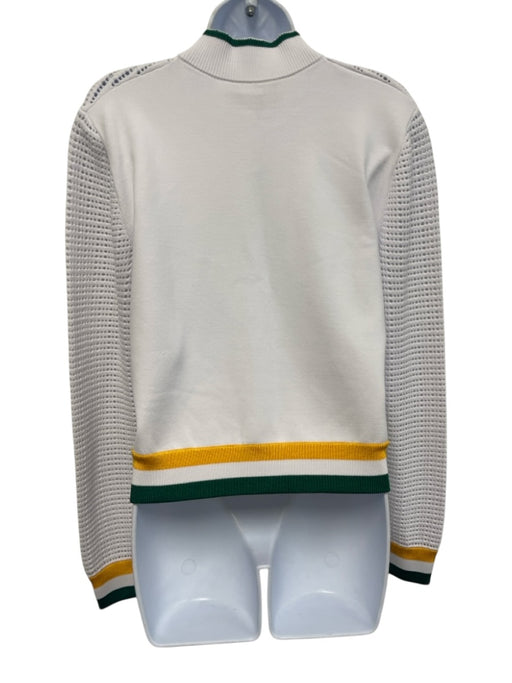 St. John Sport Size S White, Green, Yellow Viscose & Elastane Perforated Jacket White, Green, Yellow / S