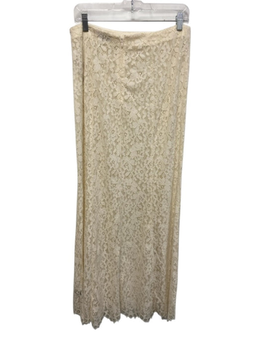 St. John Sport Size S White Viscose & Polyester Elastic Waistband Wide Leg Pants White / S