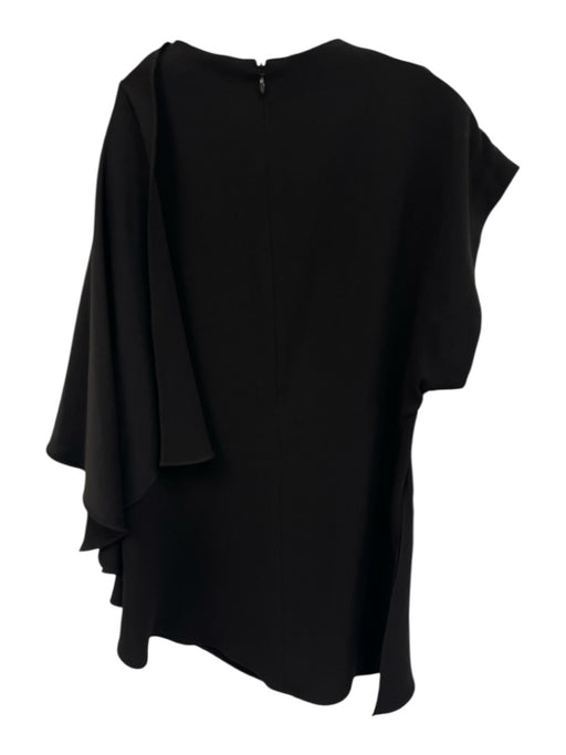Karolina Zmarlak Size XS Black Acetate & Polyester Cap Sleeve Mock Collar Top Black / XS