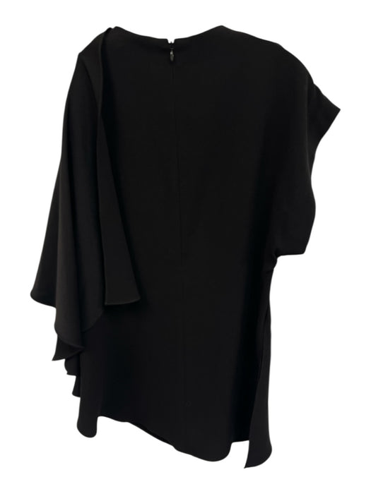 Karolina Zmarlak Size XS Black Acetate & Polyester Cap Sleeve Mock Collar Top Black / XS
