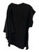Karolina Zmarlak Size XS Black Acetate & Polyester Cap Sleeve Mock Collar Top Black / XS