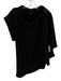 Karolina Zmarlak Size XS Black Acetate & Polyester Cap Sleeve Mock Collar Top Black / XS