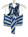 Solid & Striped Size L Blue & White Cotton Sleeveless Stripe Halter Tie Top Blue & White / L
